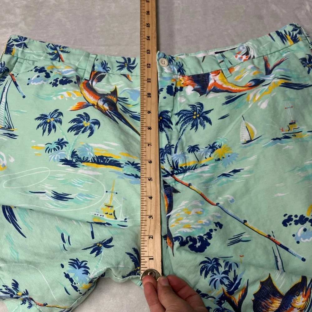 Polo Ralph Lauren Shorts Classic Fit Marlin Fishing Linen Blend Mens 40